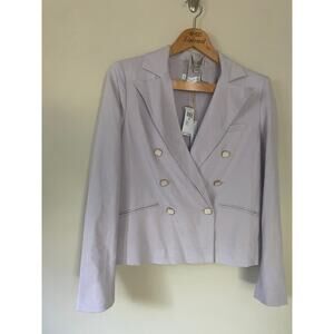 NWT House of Harlow Lavender Double Breasted Dickey Jacket Medium Retails $175
